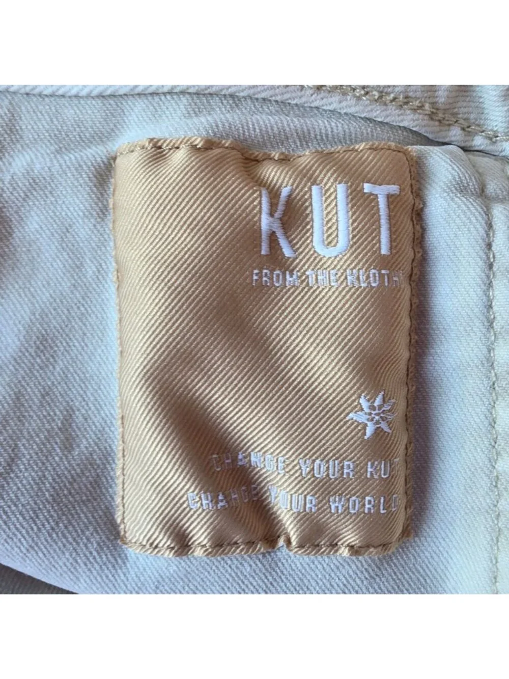 Kut From The Kloth Womens 6 Shorts Jane High Rise Short Denim Jean Ivory Pockets